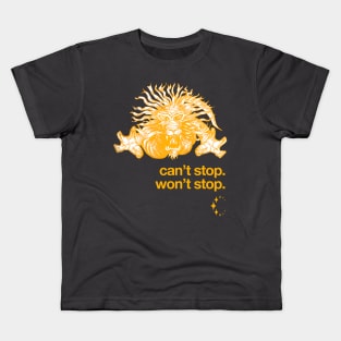 Yellow Dragon Can't Stop. Won't Stop. White. Kids T-Shirt